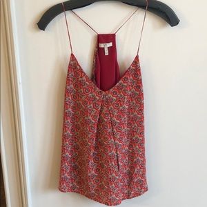 Joie XS Razorback silk tank, beautiful red print